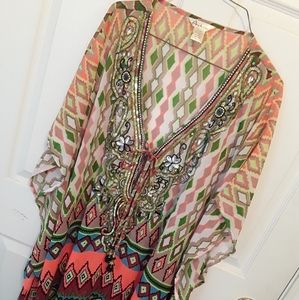 Embellished Beach Coverup Caftan